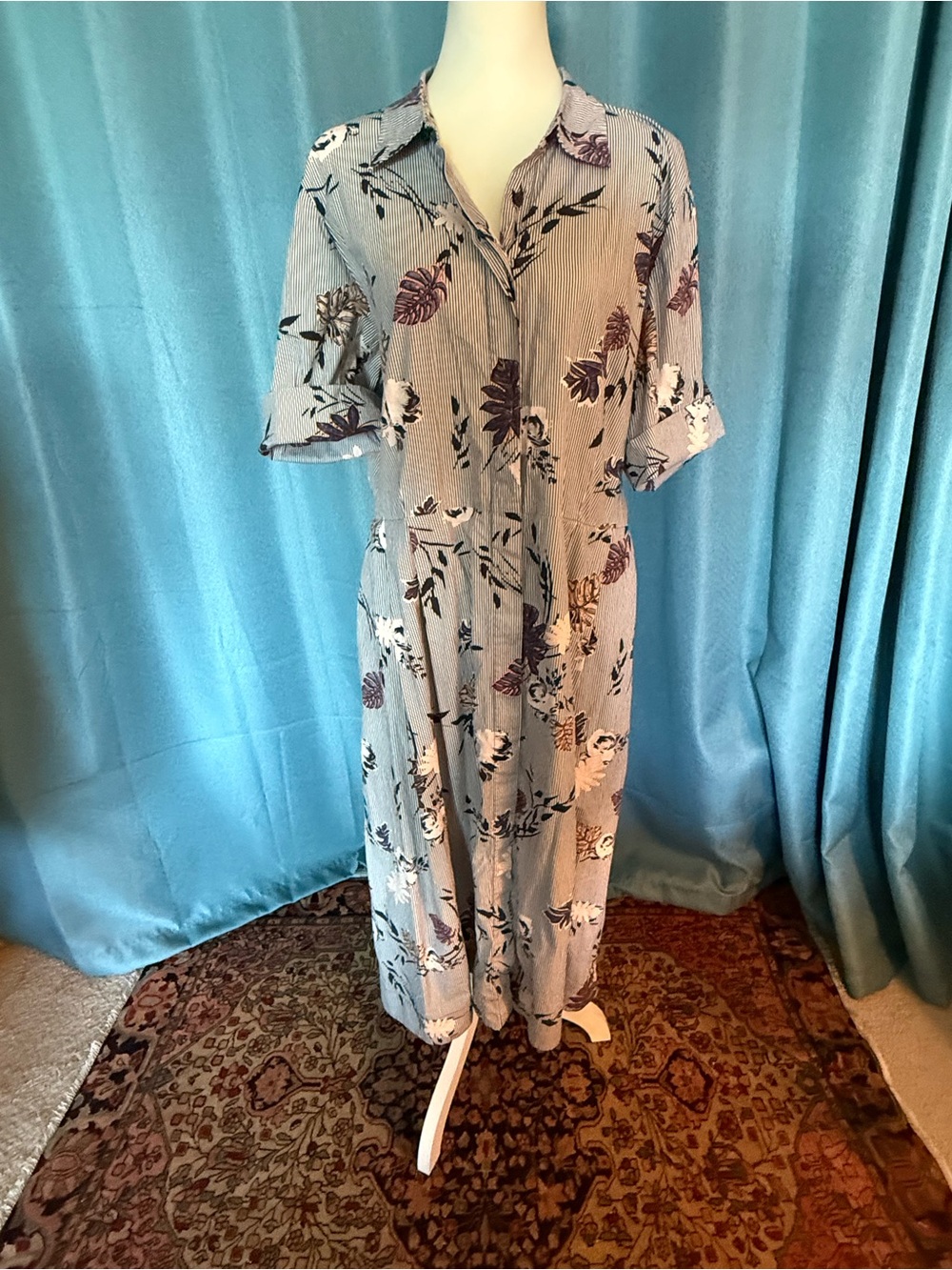 Lafayette 148 New York Cotton Midi Shirt Dress